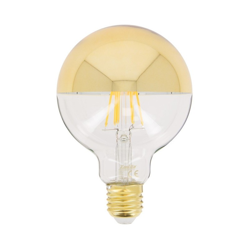 XANLITE ΛΑΜΠΤΗΡΑΣ LED DECO FILAMENT ΚΑΘΡΕΦΤΗ ΧΡΥΣΟ G95 E27 8W (62W) ΖΕΣΤΟ ΛΕΥΚΟ ΦΩΣ 2700K 360LM