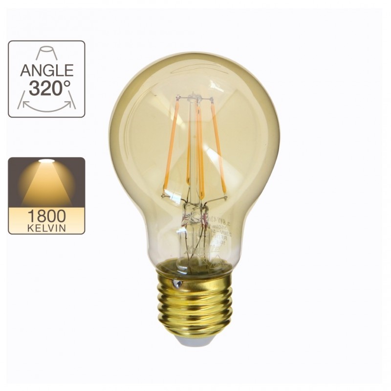 XANLITE ΛΑΜΠΤΗΡΑΣ LED DECO Α60 3,8W (30W) ΖΕΣΤΟ ΛΕΥΚΟ ΦΩΣ 1800K 350LM
