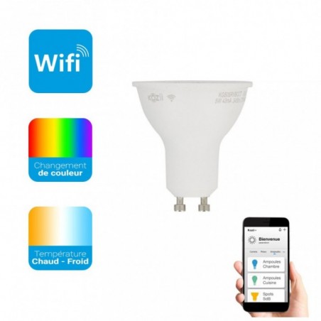 XANLITE KOZII ΛΑΜΠΤΗΡΑΣ LED SMART WIFI K BLUETOOTH CCT K RGB GU10 5W (50W) 500LM