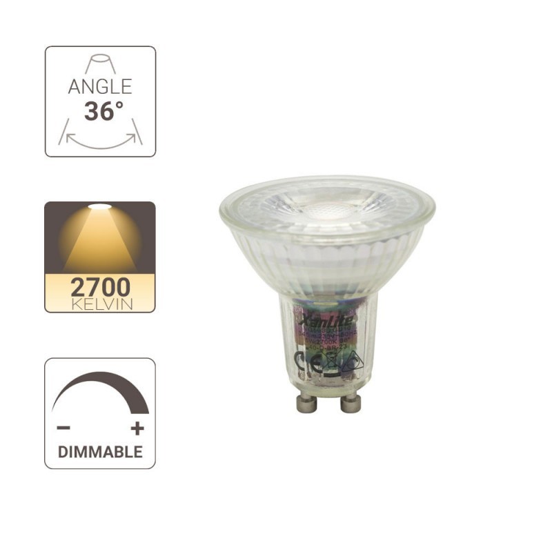 XANLITE ΛΑΜΠΤΗΡΑΣ LED GU10 5W 2700Κ 345LM DIMMABLE XANLITE ΛΑΜΠΤΗΡΑΣ LED GU10 5W 2700Κ 345LM DIMMABLE