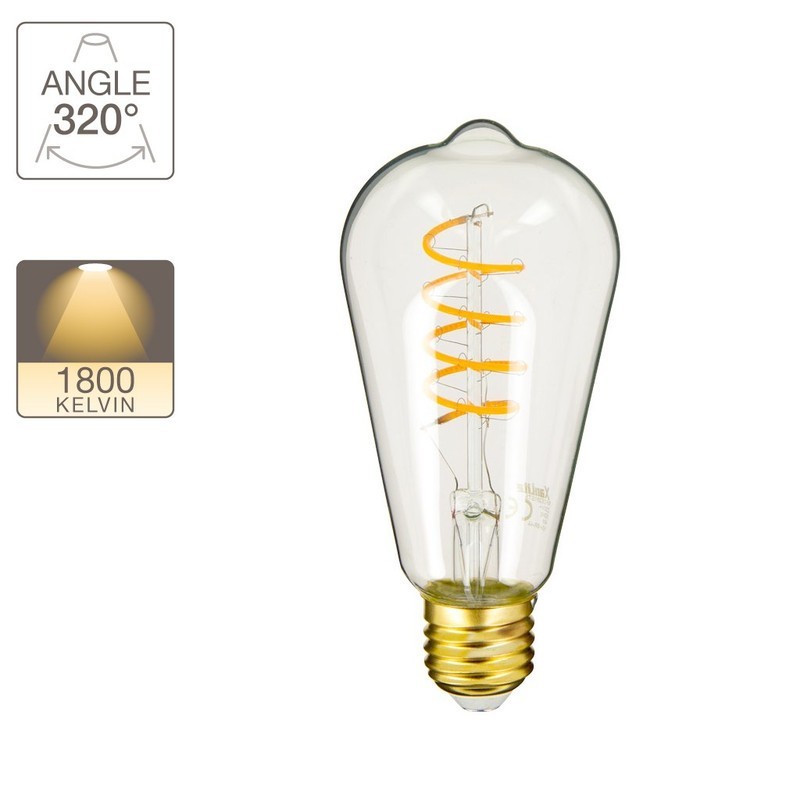 XANLITE ΛΑΜΠΤΗΡΑΣ LED DECO FILAMENT ST64 E27 4W (28W) ΖΕΣΤΟ ΛΕΥΚΟ ΦΩΣ 1800K 300LM