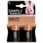 DURACELL SIMPLY ΜΠΑΤΑΡΙΑ ΑΛΚΑΛΙΚΗ C 2ΤΜΧ