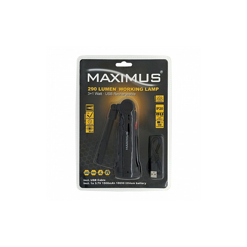 MAXIMUS ΦΑΚΟΣ ΕΡΓΑΣΙΑ LED 3W+1W 200+60LM USB